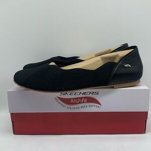 Skechers Women Arch Fit Ballet Must Be Magic Black Size 11 $48